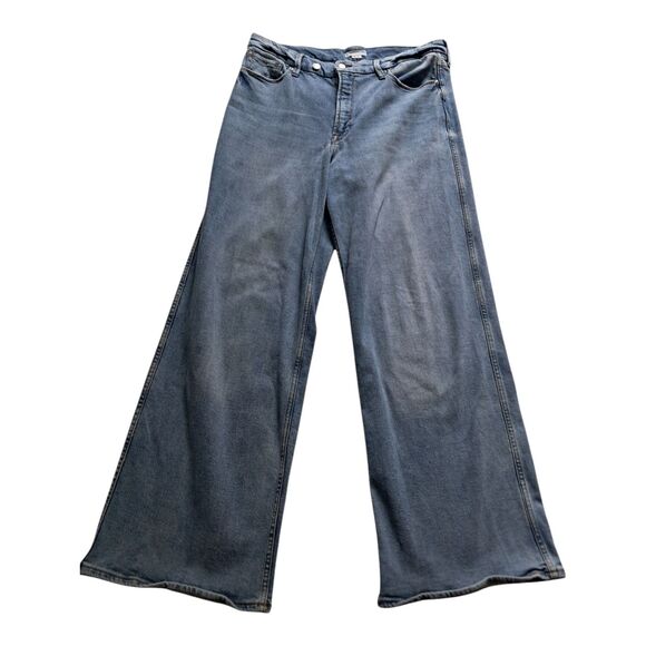 Good American Jeans Womens 12/31 Good Skate Wide Leg 90s Loose High Rise Stretch - Picture 1 of 13